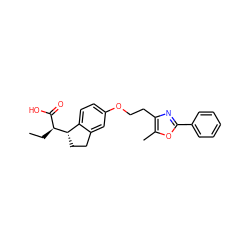 CC[C@@H](C(=O)O)[C@H]1CCc2cc(OCCc3nc(-c4ccccc4)oc3C)ccc21 ZINC000028563544