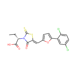 CC[C@@H](C(=O)O)N1C(=O)/C(=C/c2ccc(-c3cc(Cl)ccc3Cl)o2)SC1=S ZINC000039984771