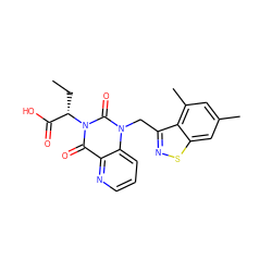 CC[C@@H](C(=O)O)n1c(=O)c2ncccc2n(Cc2nsc3cc(C)cc(C)c23)c1=O ZINC000096170061