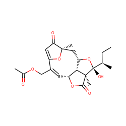 CC[C@@H](C)[C@@]1(O)O[C@H]2C[C@@]3(C)OC(=CC3=O)/C(COC(C)=O)=C\[C@H]3OC(=O)[C@@]1(C)[C@@H]23 ZINC000013585393