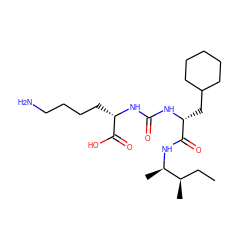 CC[C@@H](C)[C@@H](C)NC(=O)[C@@H](CC1CCCCC1)NC(=O)N[C@@H](CCCCN)C(=O)O ZINC000146669031