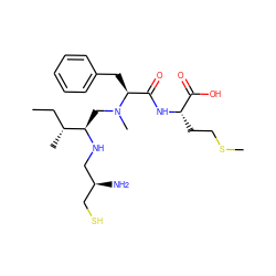 CC[C@@H](C)[C@@H](CN(C)[C@@H](Cc1ccccc1)C(=O)N[C@@H](CCSC)C(=O)O)NC[C@@H](N)CS ZINC000036330327