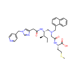 CC[C@@H](C)[C@@H](CN(CC(=O)N[C@@H](CCSC)C(=O)O)Cc1cccc2ccccc12)NC(=O)Cc1cn(Cc2ccncc2)cn1 ZINC000026992590