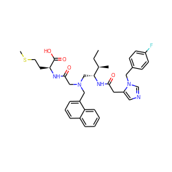 CC[C@@H](C)[C@@H](CN(CC(=O)N[C@@H](CCSC)C(=O)O)Cc1cccc2ccccc12)NC(=O)Cc1cncn1Cc1ccc(F)cc1 ZINC000026992798