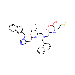 CC[C@@H](C)[C@@H](CN(CC(=O)N[C@@H](CCSC)C(=O)O)Cc1cccc2ccccc12)NC(=O)Cc1cncn1Cc1ccc2ccccc2c1 ZINC000026998119