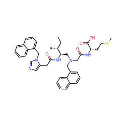 CC[C@@H](C)[C@@H](CN(CC(=O)N[C@@H](CCSC)C(=O)O)Cc1cccc2ccccc12)NC(=O)Cc1cncn1Cc1cccc2ccccc12 ZINC000026993904