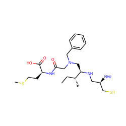 CC[C@@H](C)[C@@H](CN(CC(=O)N[C@@H](CCSC)C(=O)O)Cc1ccccc1)NC[C@@H](N)CS ZINC000036330325