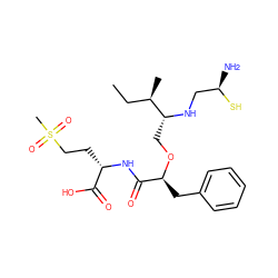 CC[C@@H](C)[C@@H](CO[C@@H](Cc1ccccc1)C(=O)N[C@@H](CCS(C)(=O)=O)C(=O)O)NC[C@@H](N)S ZINC000029549256