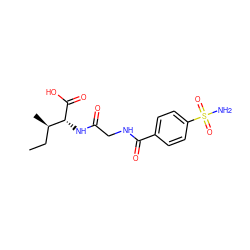 CC[C@@H](C)[C@@H](NC(=O)CNC(=O)c1ccc(S(N)(=O)=O)cc1)C(=O)O ZINC000027636907