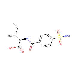 CC[C@@H](C)[C@@H](NC(=O)c1ccc(S(N)(=O)=O)cc1)C(=O)O ZINC000027643400