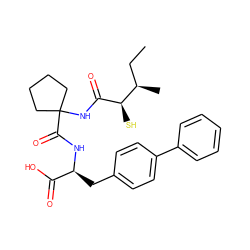 CC[C@@H](C)[C@@H](S)C(=O)NC1(C(=O)N[C@@H](Cc2ccc(-c3ccccc3)cc2)C(=O)O)CCCC1 ZINC000026158985