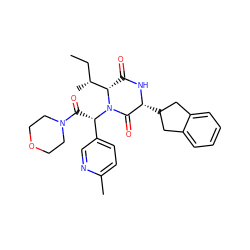 CC[C@@H](C)[C@@H]1C(=O)N[C@H](C2Cc3ccccc3C2)C(=O)N1[C@@H](C(=O)N1CCOCC1)c1ccc(C)nc1 ZINC000084653900