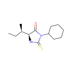 CC[C@@H](C)[C@@H]1NC(=S)N(C2CCCCC2)C1=O ZINC000000308419