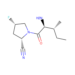 CC[C@@H](C)[C@H](N)C(=O)N1C[C@@H](F)C[C@H]1C#N ZINC000034080966