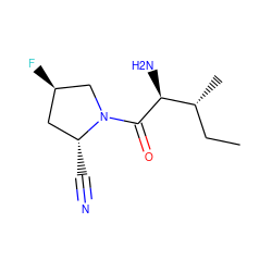 CC[C@@H](C)[C@H](N)C(=O)N1C[C@H](F)C[C@H]1C#N ZINC000202163919