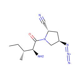 CC[C@@H](C)[C@H](N)C(=O)N1C[C@H](N=[N+]=[N-])C[C@H]1C#N ZINC000040896467