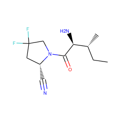 CC[C@@H](C)[C@H](N)C(=O)N1CC(F)(F)C[C@H]1C#N ZINC000473147451