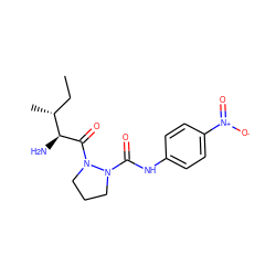 CC[C@@H](C)[C@H](N)C(=O)N1CCCN1C(=O)Nc1ccc([N+](=O)[O-])cc1 ZINC000028331413