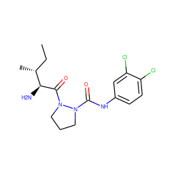 CC[C@@H](C)[C@H](N)C(=O)N1CCCN1C(=O)Nc1ccc(Cl)c(Cl)c1 ZINC000028330573