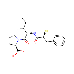 CC[C@@H](C)[C@H](NC(=O)[C@@H](S)Cc1ccccc1)C(=O)N1CCC[C@@H]1C(=O)O ZINC000028227253