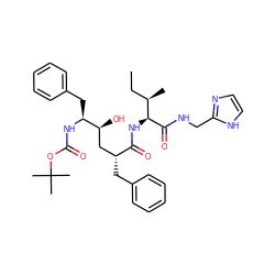 CC[C@@H](C)[C@H](NC(=O)[C@H](Cc1ccccc1)C[C@H](O)[C@H](Cc1ccccc1)NC(=O)OC(C)(C)C)C(=O)NCc1ncc[nH]1 ZINC000026722778