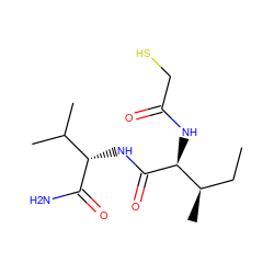 CC[C@@H](C)[C@H](NC(=O)CS)C(=O)N[C@H](C(N)=O)C(C)C ZINC000048999207