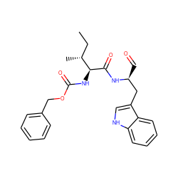 CC[C@@H](C)[C@H](NC(=O)OCc1ccccc1)C(=O)N[C@@H](C=O)Cc1c[nH]c2ccccc12 ZINC000027436248