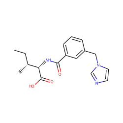 CC[C@@H](C)[C@H](NC(=O)c1cccc(Cn2ccnc2)c1)C(=O)O ZINC000036176332