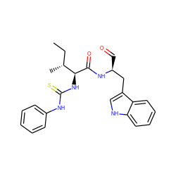 CC[C@@H](C)[C@H](NC(=S)Nc1ccccc1)C(=O)N[C@@H](C=O)Cc1c[nH]c2ccccc12 ZINC000027431807