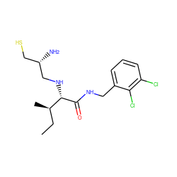 CC[C@@H](C)[C@H](NC[C@@H](N)CS)C(=O)NCc1cccc(Cl)c1Cl ZINC000038311868