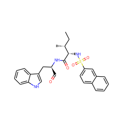 CC[C@@H](C)[C@H](NS(=O)(=O)c1ccc2ccccc2c1)C(=O)N[C@@H](C=O)Cc1c[nH]c2ccccc12 ZINC000027433527