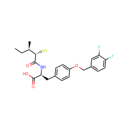 CC[C@@H](C)[C@H](S)C(=O)N[C@@H](Cc1ccc(OCc2ccc(F)c(F)c2)cc1)C(=O)O ZINC000029038525