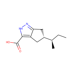 CC[C@@H](C)[C@H]1Cc2n[nH]c(C(=O)O)c2C1 ZINC000058534848