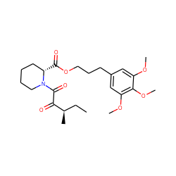 CC[C@@H](C)C(=O)C(=O)N1CCCC[C@@H]1C(=O)OCCCc1cc(OC)c(OC)c(OC)c1 ZINC000066111557