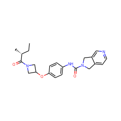 CC[C@@H](C)C(=O)N1CC(Oc2ccc(NC(=O)N3Cc4ccncc4C3)cc2)C1 ZINC000166839684