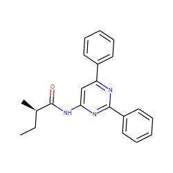 CC[C@@H](C)C(=O)Nc1cc(-c2ccccc2)nc(-c2ccccc2)n1 ZINC000006716091