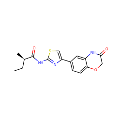 CC[C@@H](C)C(=O)Nc1nc(-c2ccc3c(c2)NC(=O)CO3)cs1 ZINC000001328129