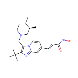 CC[C@@H](C)CN(CC)Cc1c(C(C)(C)C)nc2cc(/C=C/C(=O)NO)ccn12 ZINC000145116660