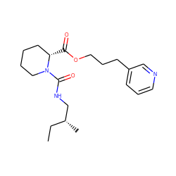 CC[C@@H](C)CNC(=O)N1CCCC[C@@H]1C(=O)OCCCc1cccnc1 ZINC000027557878