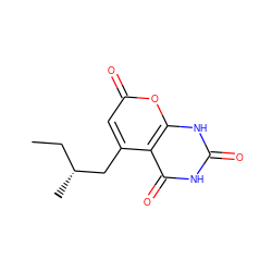 CC[C@@H](C)Cc1cc(=O)oc2[nH]c(=O)[nH]c(=O)c12 ZINC000084713836