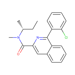 CC[C@@H](C)N(C)C(=O)c1cc2ccccc2c(-c2ccccc2Cl)n1 ZINC000003870481