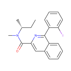 CC[C@@H](C)N(C)C(=O)c1cc2ccccc2c(-c2ccccc2I)n1 ZINC000066066185