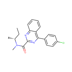 CC[C@@H](C)N(C)C(=O)c1nc(-c2ccc(Cl)cc2)c2ccccc2n1 ZINC000084690173