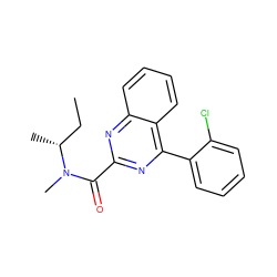 CC[C@@H](C)N(C)C(=O)c1nc(-c2ccccc2Cl)c2ccccc2n1 ZINC000084688813