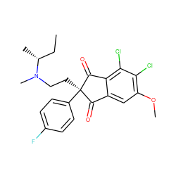 CC[C@@H](C)N(C)CC[C@@]1(c2ccc(F)cc2)C(=O)c2cc(OC)c(Cl)c(Cl)c2C1=O ZINC000028570287