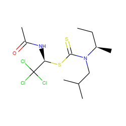 CC[C@@H](C)N(CC(C)C)C(=S)S[C@H](NC(C)=O)C(Cl)(Cl)Cl ZINC000002066027