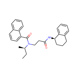 CC[C@@H](C)N(CCC(=O)N[C@@H]1CCCc2ccccc21)C(=O)c1cccc2ccccc12 ZINC000136630045