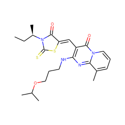 CC[C@@H](C)N1C(=O)/C(=C/c2c(NCCCOC(C)C)nc3c(C)cccn3c2=O)SC1=S ZINC000002250293