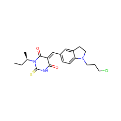 CC[C@@H](C)N1C(=O)/C(=C/c2ccc3c(c2)CCN3CCCCl)C(=O)NC1=S ZINC000005033264