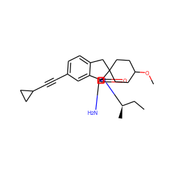 CC[C@@H](C)N1C(=O)[C@]2(N=C1N)c1cc(C#CC3CC3)ccc1CC21CCC(OC)CC1 ZINC000205939361